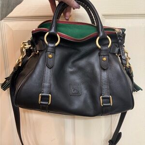 Dooney & Bourke Black Satchel with Gold Accents
